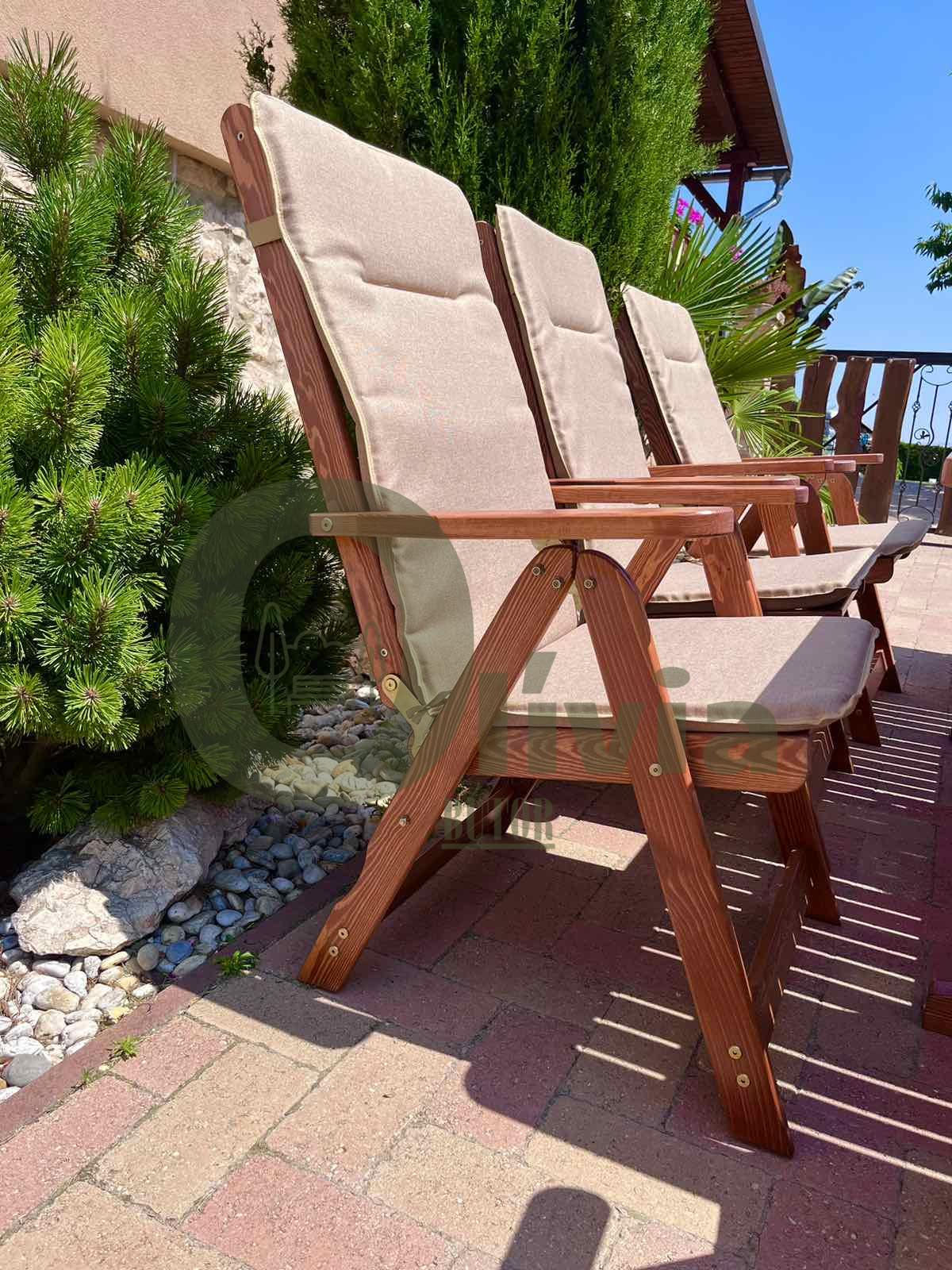 Kerti bútor 6 vagy 8 székkel, melyek háttámlája 5 pozícióban állíthatóak - Image 5