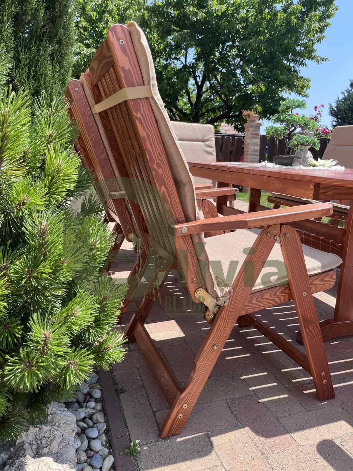 Kerti bútor 6 vagy 8 székkel, melyek háttámlája 5 pozícióban állíthatóak - Image 4