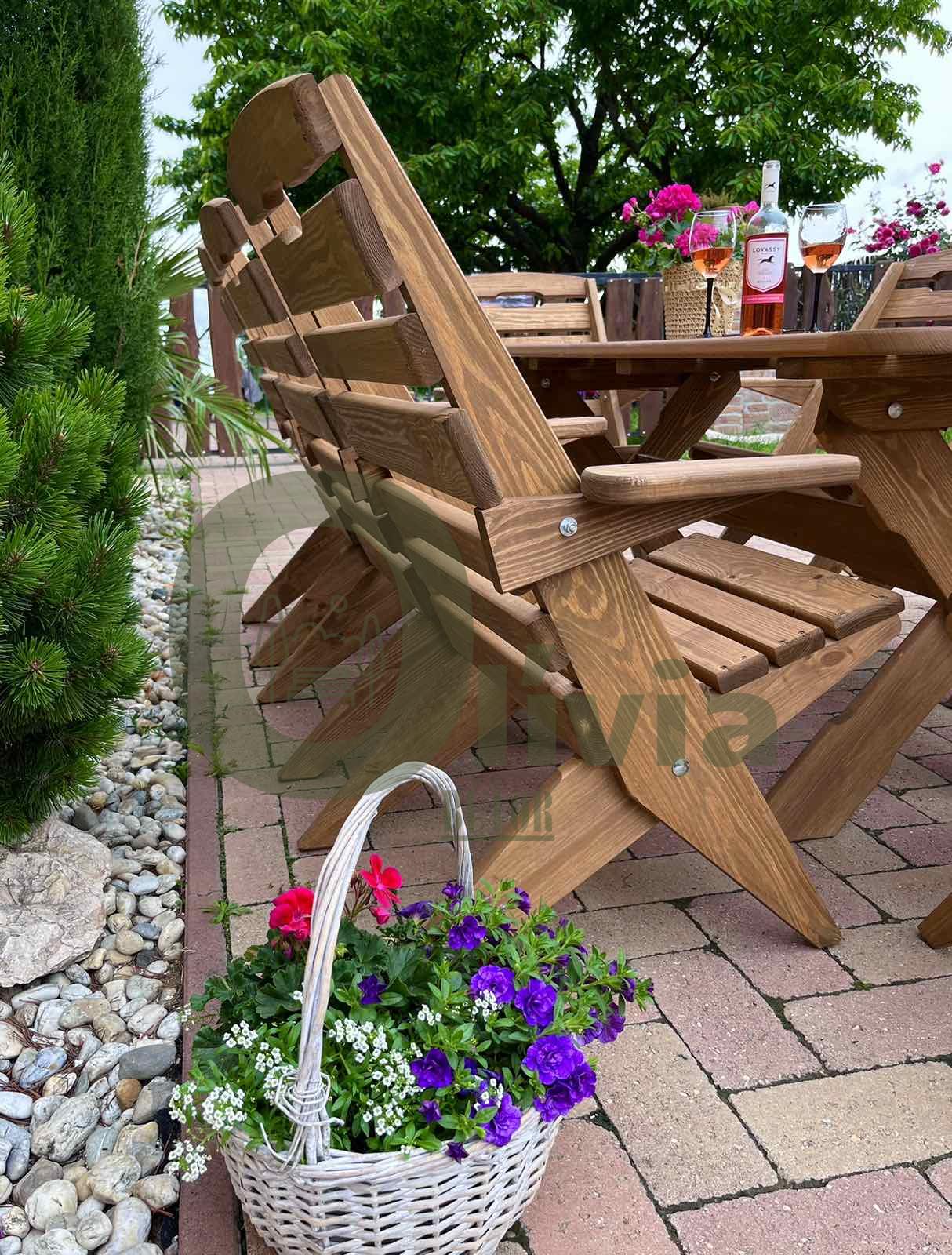 Kerti bútor összecsukható karfás székekkel - Image 4