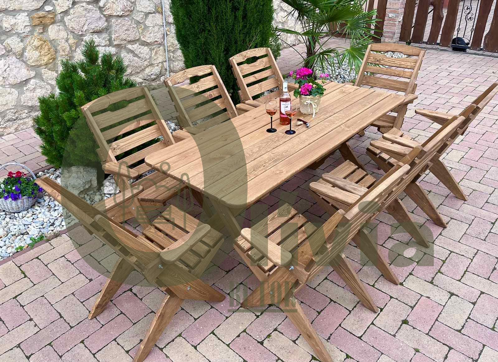 Kerti bútor összecsukható karfás székekkel - Image 2