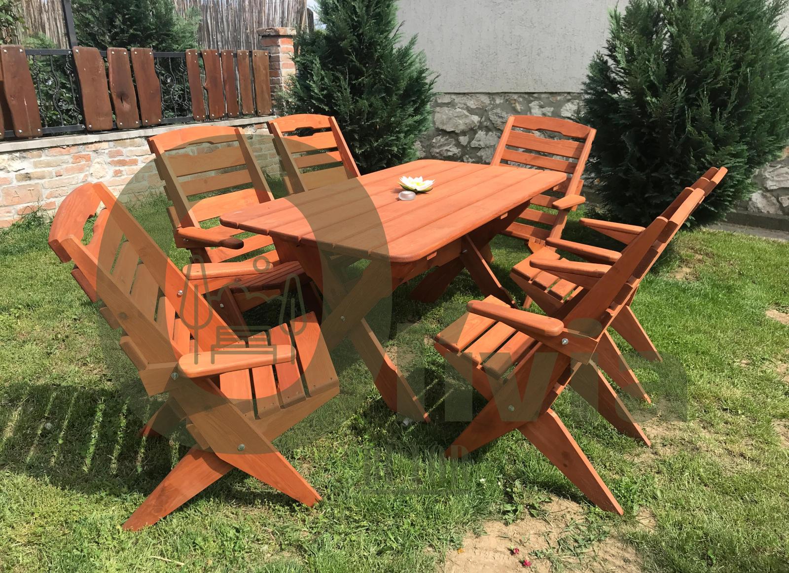 Kerti bútor összecsukható karfás székekkel - Image 5