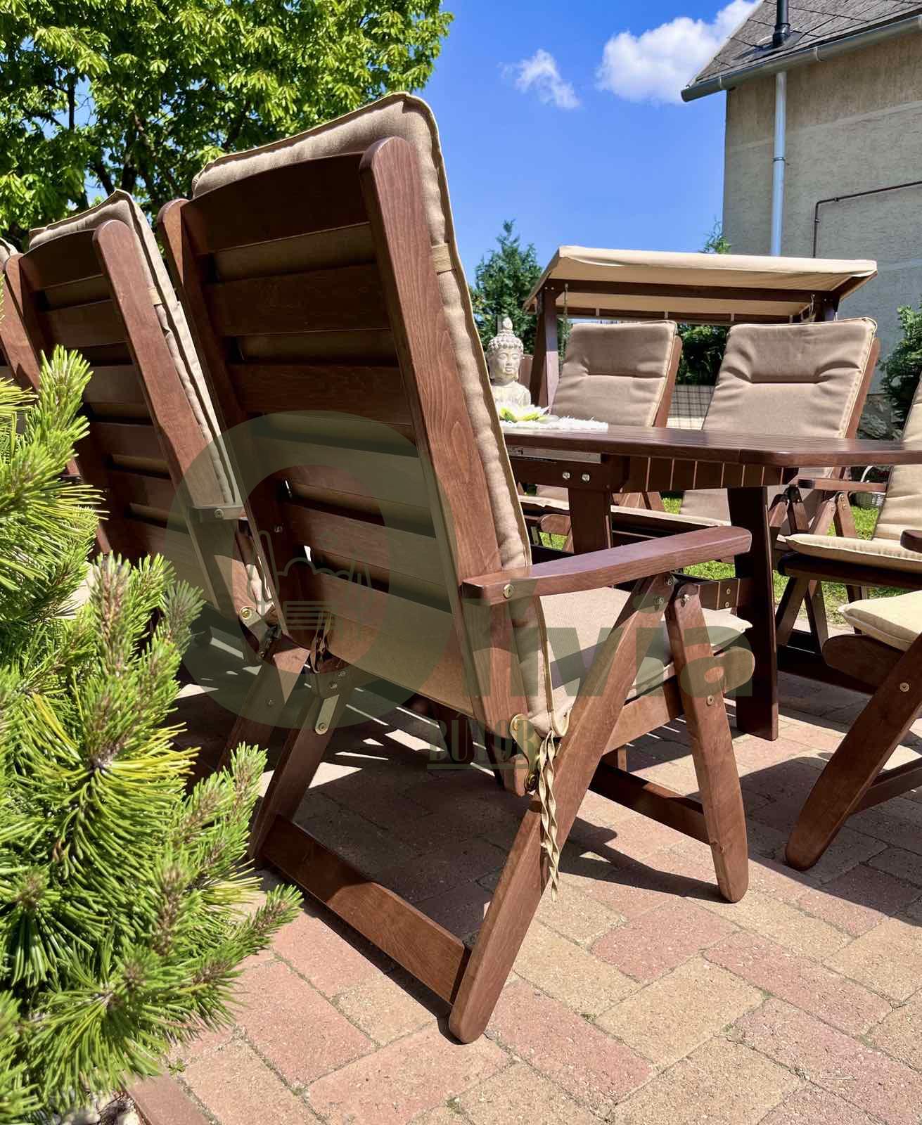 Elegáns kivitelezésű kerti bútor összecsukható székekkel, melyek háttámlája 5 pozícióban dönthető - Image 3