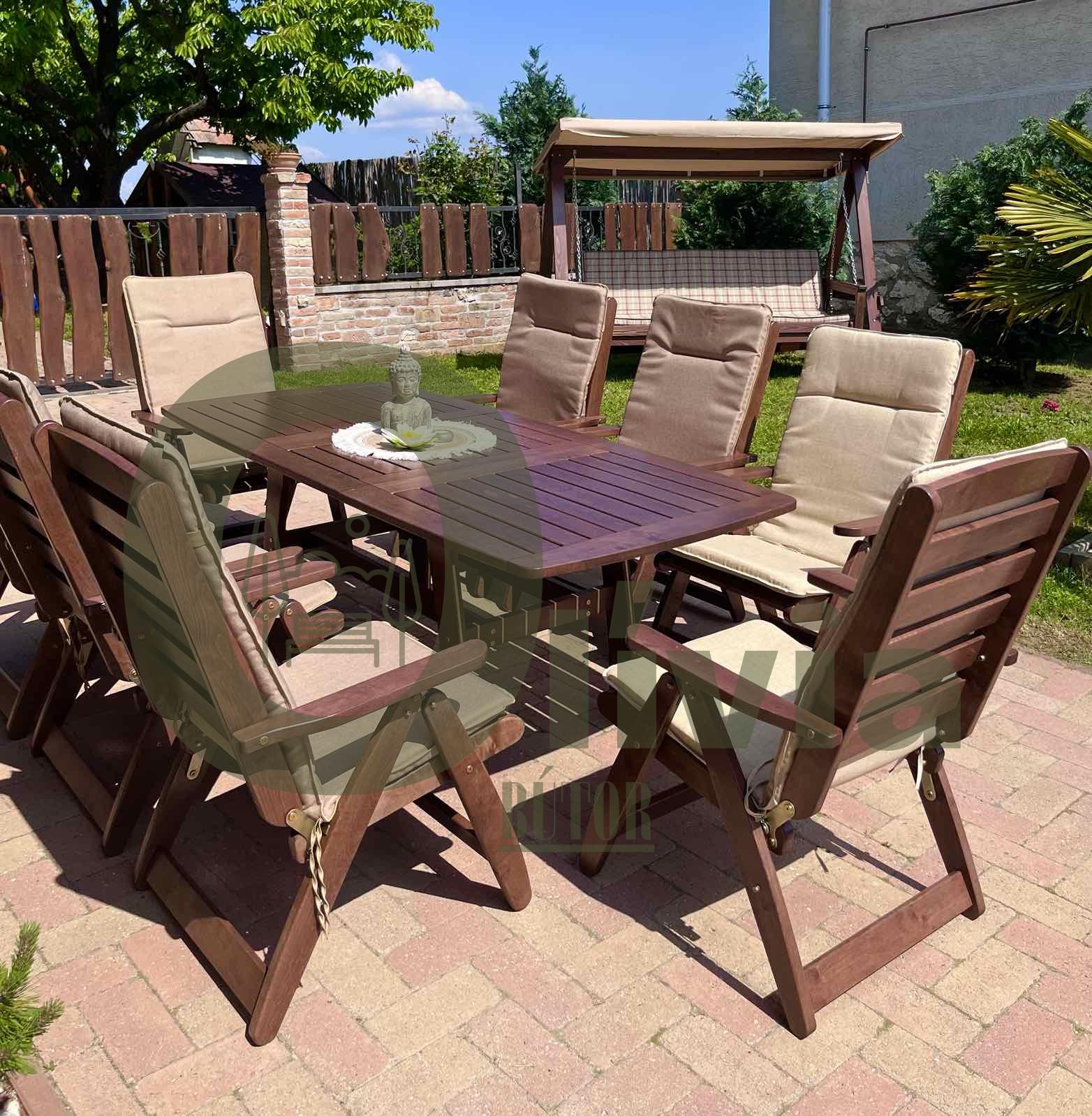 Elegáns kivitelezésű kerti bútor összecsukható székekkel, melyek háttámlája 5 pozícióban dönthető - Image 2