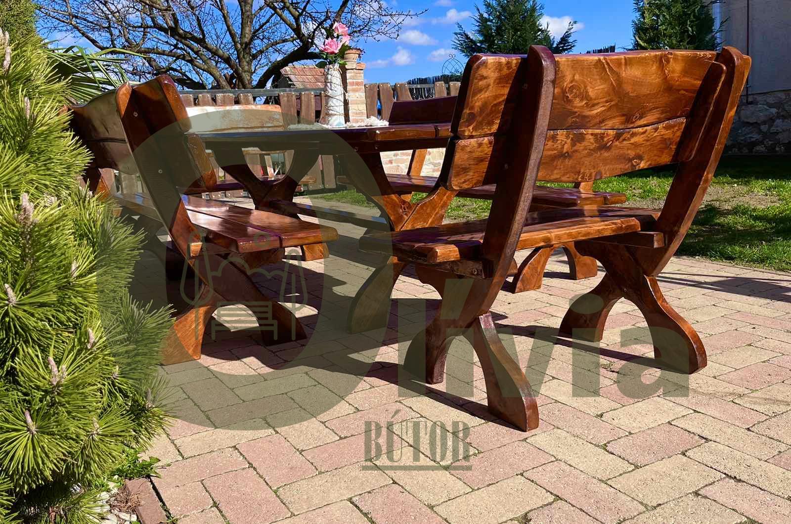 Rönkhatású kerti bútor 4 db paddal - Image 3